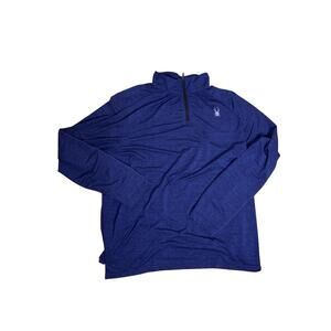 Spyder Performance Quarter Zip Mens XL Blue Athletic Gym Pullover
